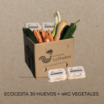 Ecocesta de 30 huevos ecológicos + 4kg vegetales ecológicos