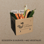 Ecocesta de 12 huevos ecológicos + 4kg de vegetales ecológicos
