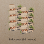 8 docenas (96 huevos) en dos entregas