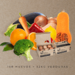 168 huevos + 32kg de verduras en dos entregas