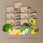 7 docenas y 6kg de verduras en 2 entregas